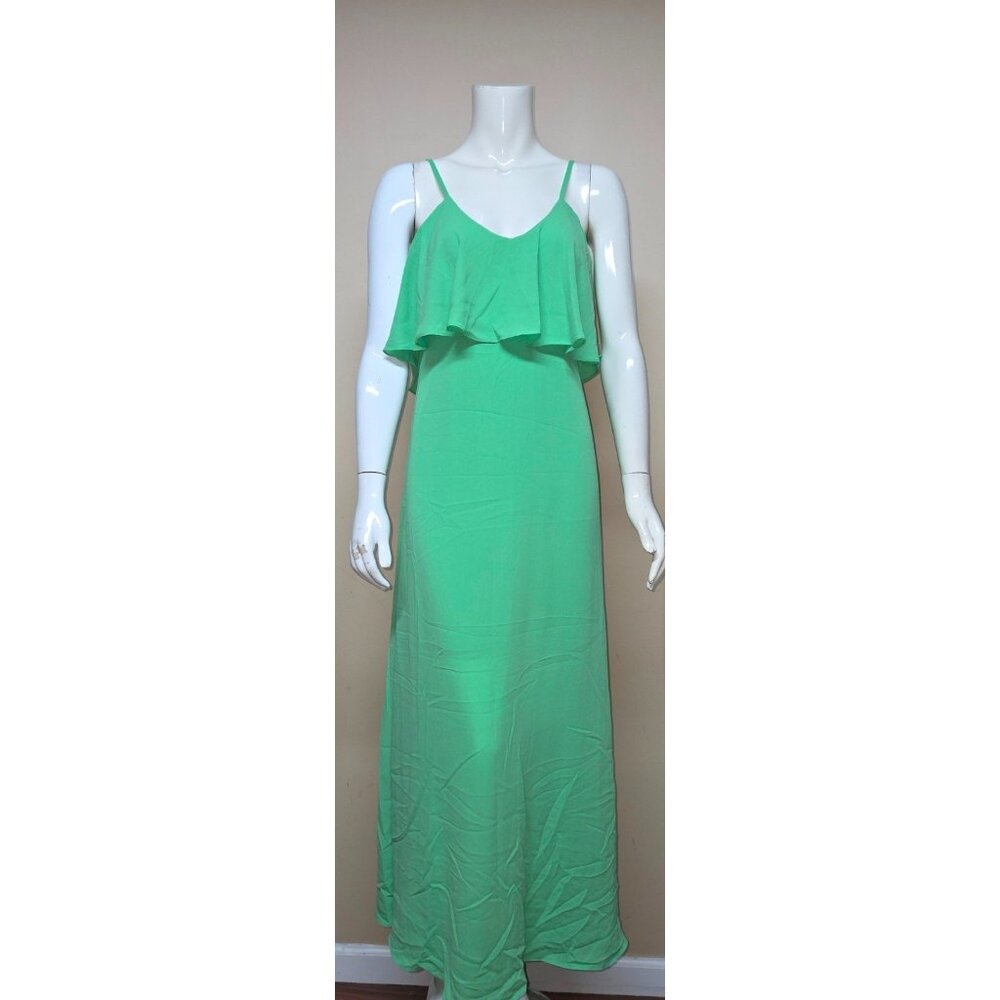 SUNDAY in BROOKLYN Anthropologie Green  Spaghetti Strap Maxi Dress Size Small